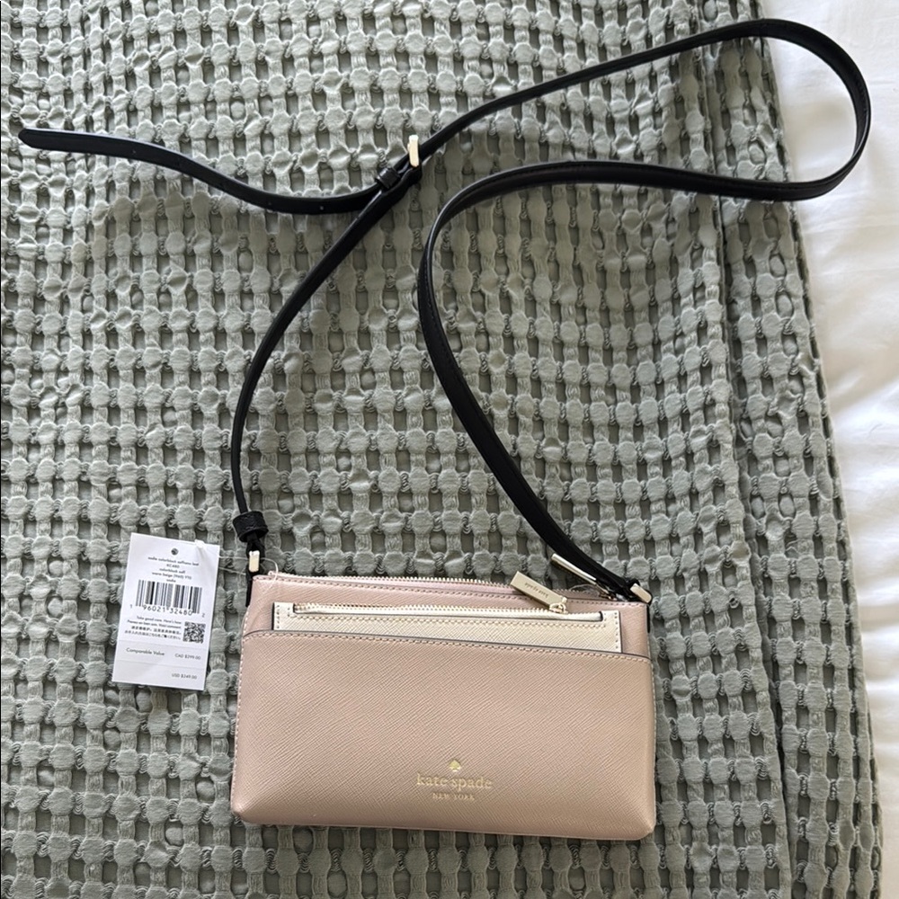 Kate Spade Sadie Colorblock Cream Crossbody Bag with Sleek Design